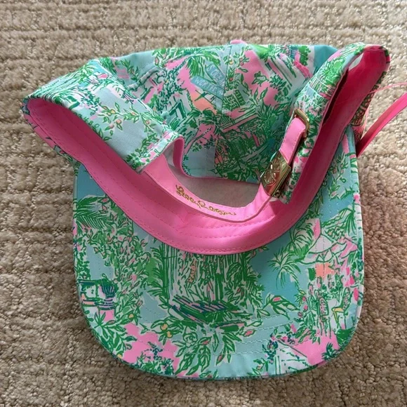 NWT Lilly Pulitzer Run Around Baseball Cap Hat in Lilly Loves Palm Beach - Picture 3 of 4